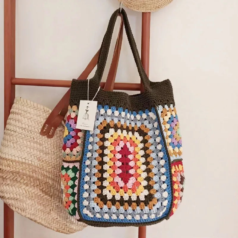 Bohemian Crochet Women Shoulder Bags Large Capacity Tote Bag