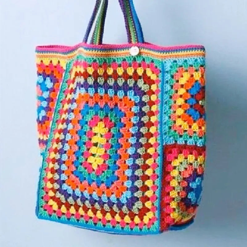 Bohemian Crochet Women Shoulder Bags Large Capacity Tote Bag