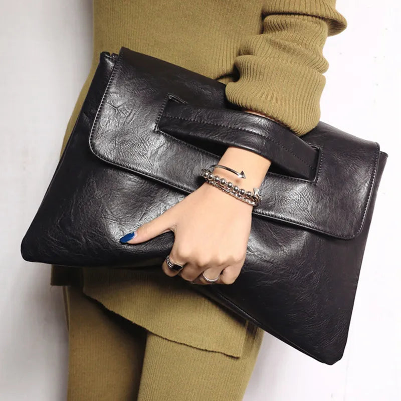 Women Clutches PU Leather Shoulder Messenger Bag Laptop Bag