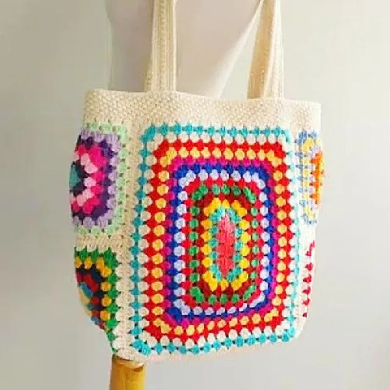 Bohemian Crochet Women Shoulder Bags Large Capacity Tote Bag