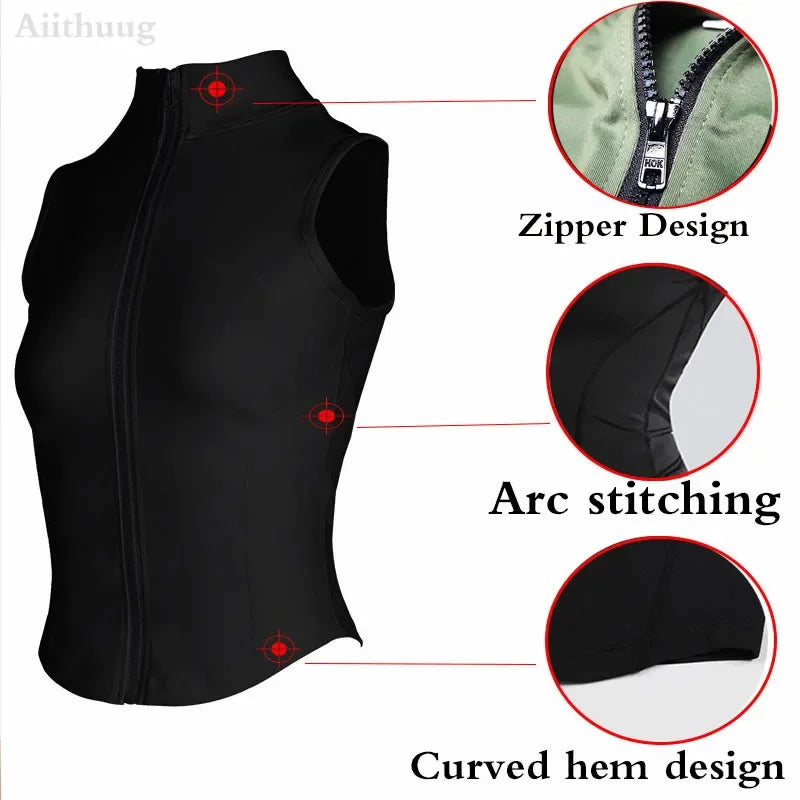 Women Athletic Zip Up Sweat Vest