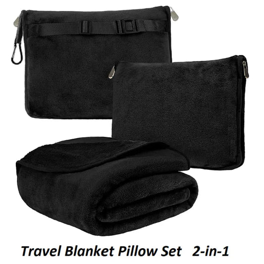 Travel Blanket soft Fleece 2-In-1 Compact Combo Blanket