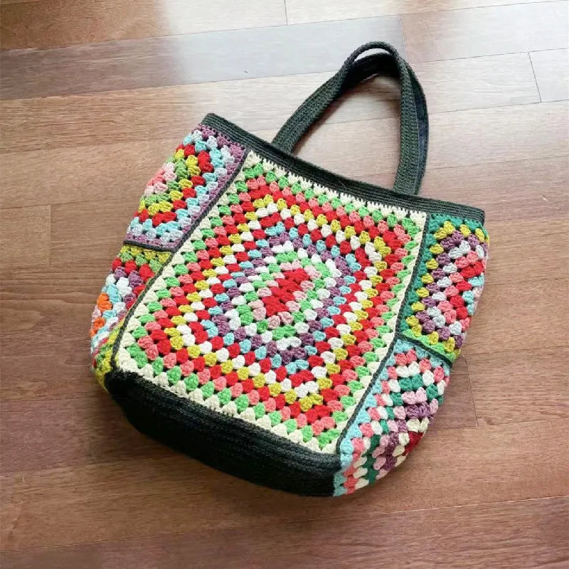 Bohemian Crochet Women Shoulder Bags Large Capacity Tote Bag