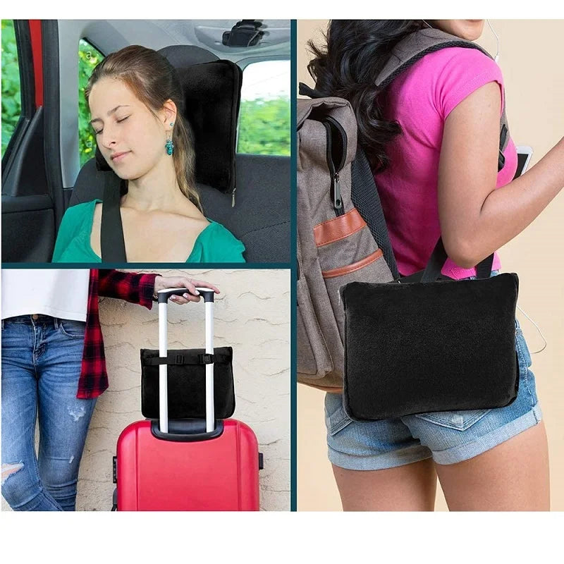 Travel Blanket soft Fleece 2-In-1 Compact Combo Blanket