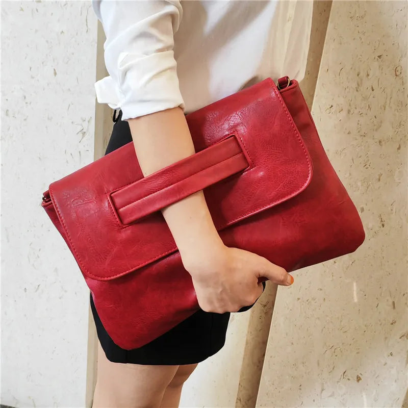 Women Clutches PU Leather Shoulder Messenger Bag Laptop Bag