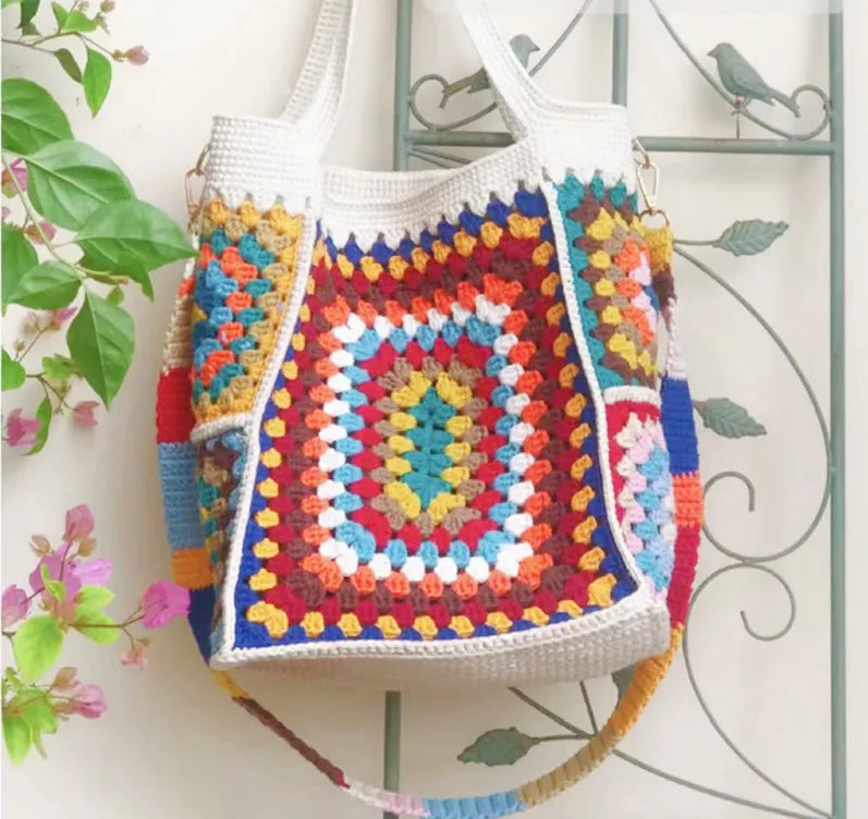 Bohemian Crochet Women Shoulder Bags Large Capacity Tote Bag
