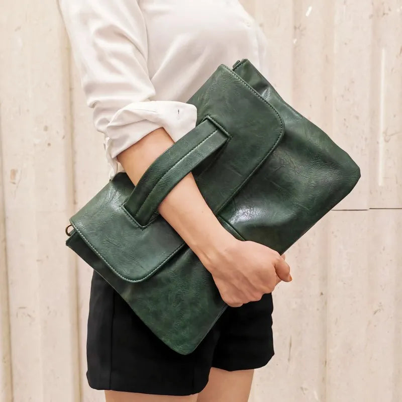 Women Clutches PU Leather Shoulder Messenger Bag Laptop Bag