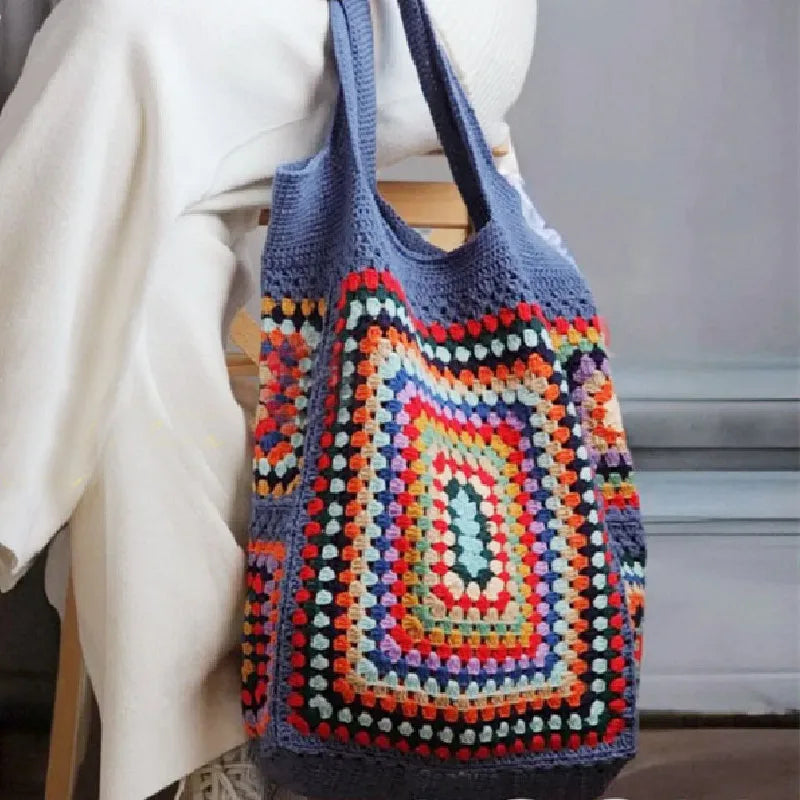 Bohemian Crochet Women Shoulder Bags Large Capacity Tote Bag
