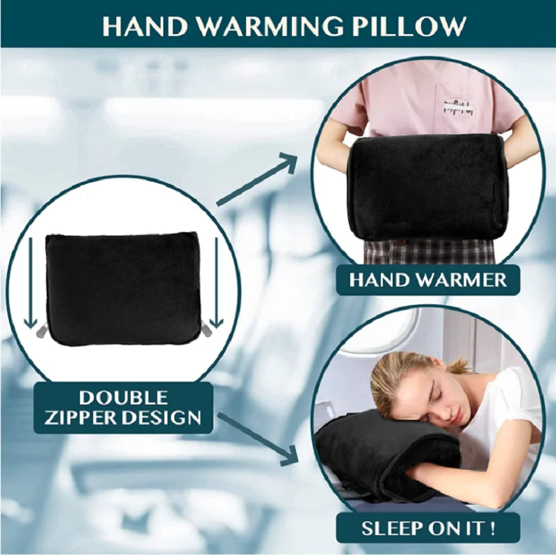 Travel Blanket soft Fleece 2-In-1 Compact Combo Blanket