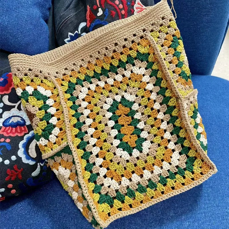 Bohemian Crochet Women Shoulder Bags Large Capacity Tote Bag