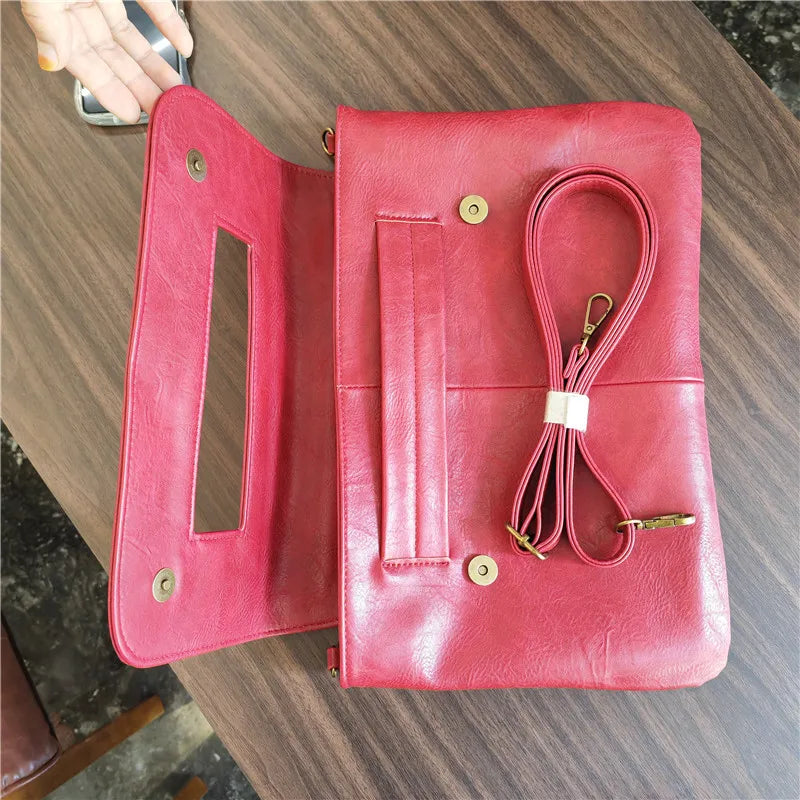Women Clutches PU Leather Shoulder Messenger Bag Laptop Bag