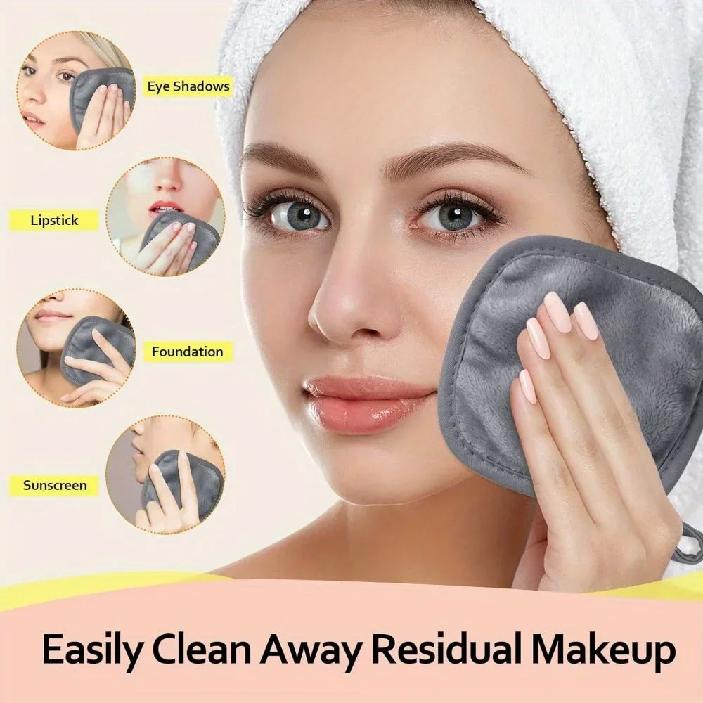 12PCS Microfiber Makeup Remover Small Reusable Cotton Pads