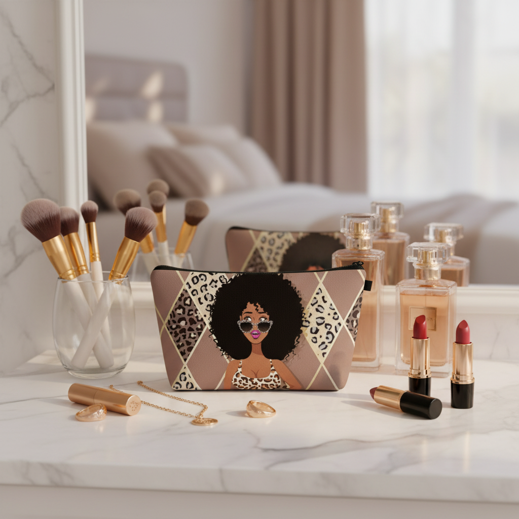 Melanated Women Cosmetic Bag — Afrocentric & Affirmation Styles